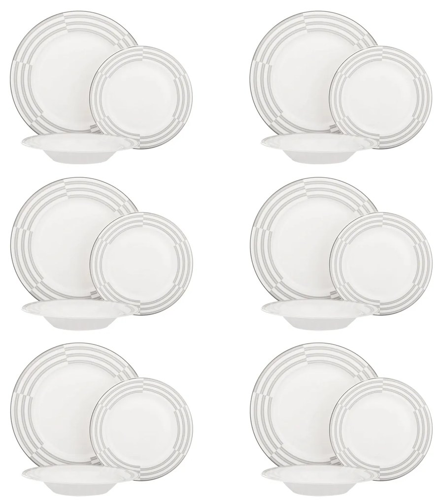 Set piatti Classy in new bone china, da 18 pezzi