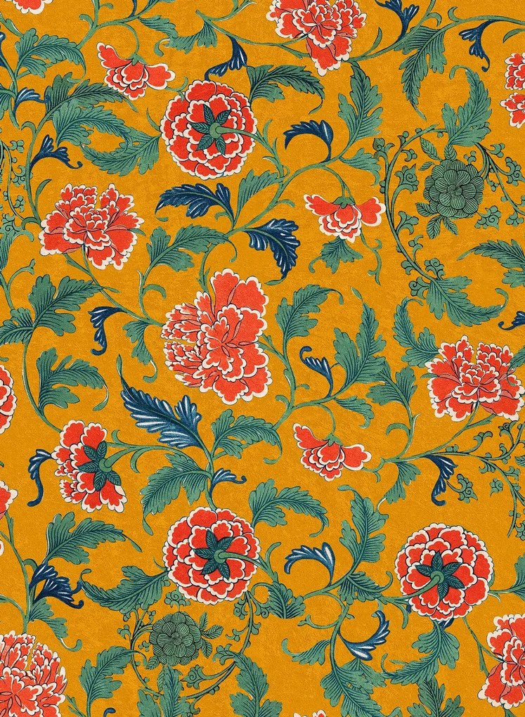 Mindthegap Carta da parati Chinese Ornament - Ochre/ Green/ Red/ Blue