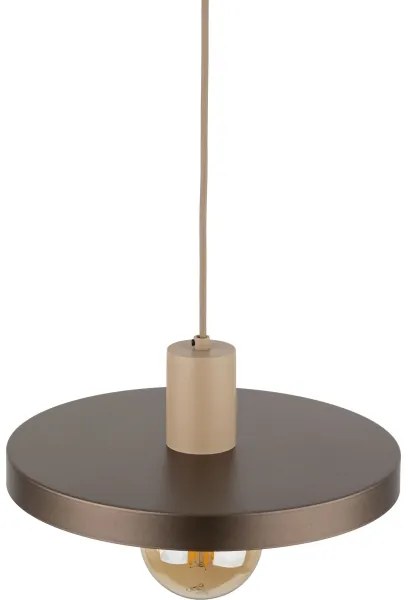Lampadario a sospensione con filo SILA 1xE27/15W/230V diametro 30 cm marrone/beige