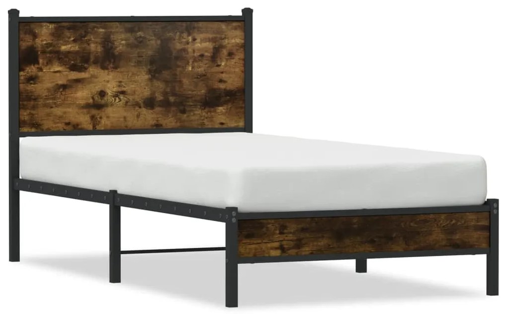 Giroletto Senza Materaso İn Metallo Rovere Fumo 90x190 Cm /