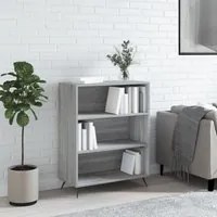 Libreria Grigio Sonoma 69,5x32,5x90 cm in Legno Multistrato 828338