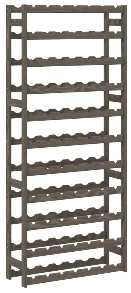 Portabottiglie per 77 bottiglie grigio legno massello di pino