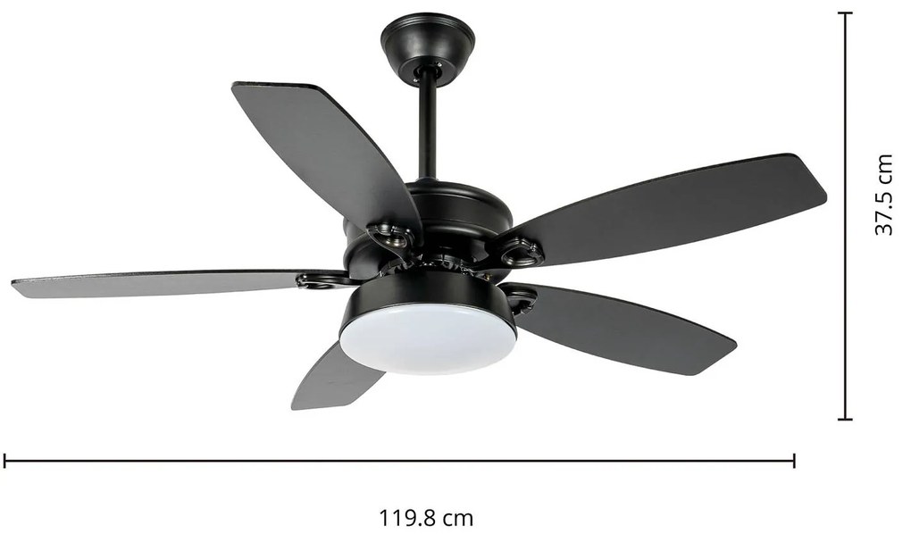 Starluna Kuvio ventilatore LED a pale, CCT, nero