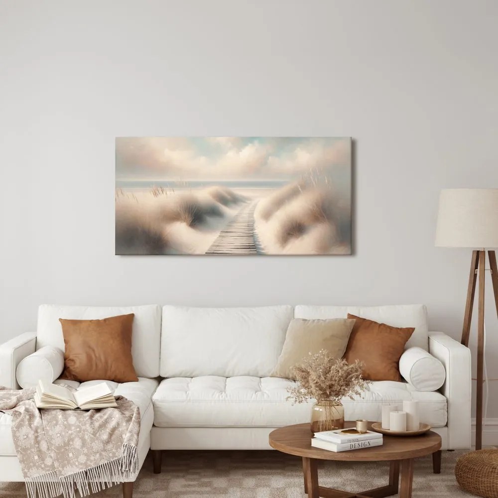 Quadro su tela – Sentiero di legno verso l’oceano