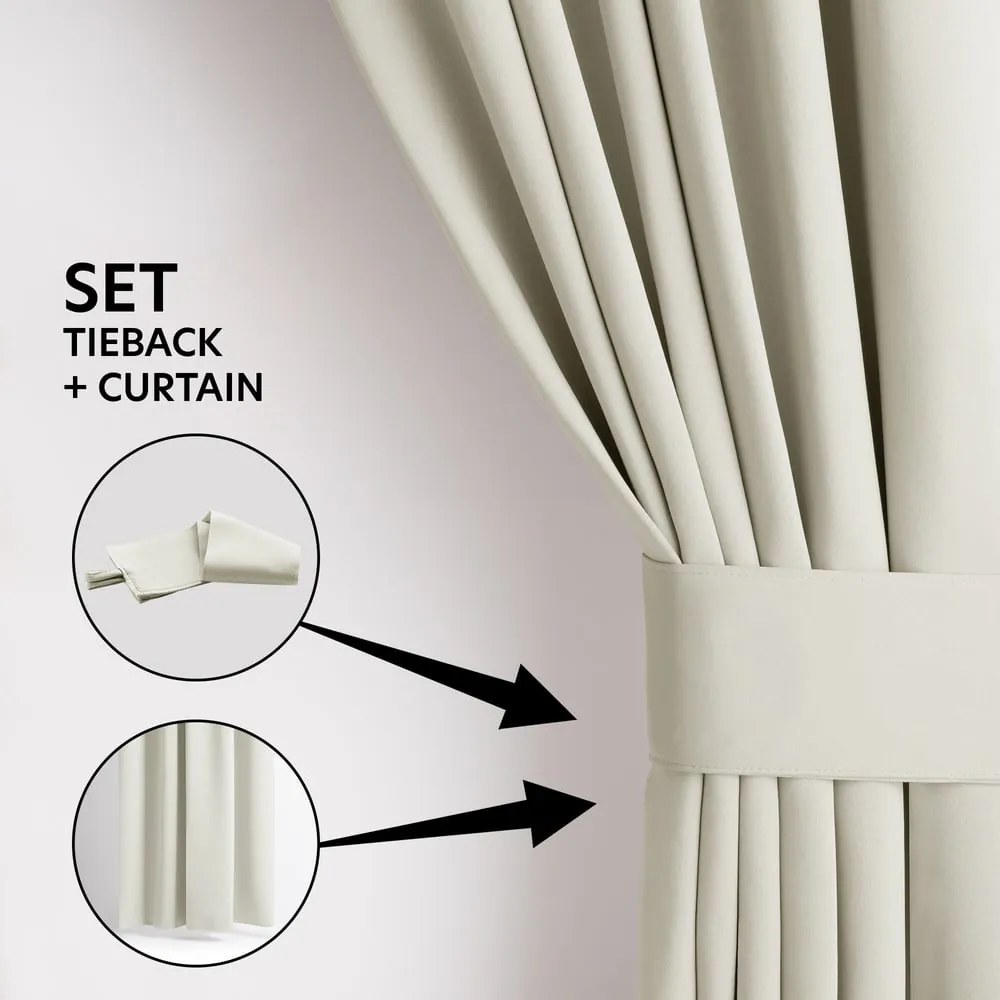 Tenda termoisolante/parzialmente oscurante color crema 140x175 cm Kierra – Restilo