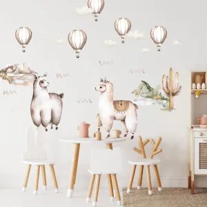 Adesivi murali - Alpaca vicino alle montagne | Inspio