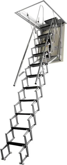 Scala retrattile in alluminio 8 gradini,