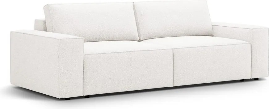 Divano letto bianco in tessuto bouclé 247 cm Jodie - Micadoni Home