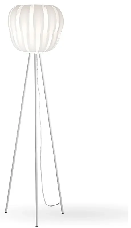 Lampada Da Terra Con Treppiede 1 Luce Queen In Polilux Bianco D60 Made In Italy