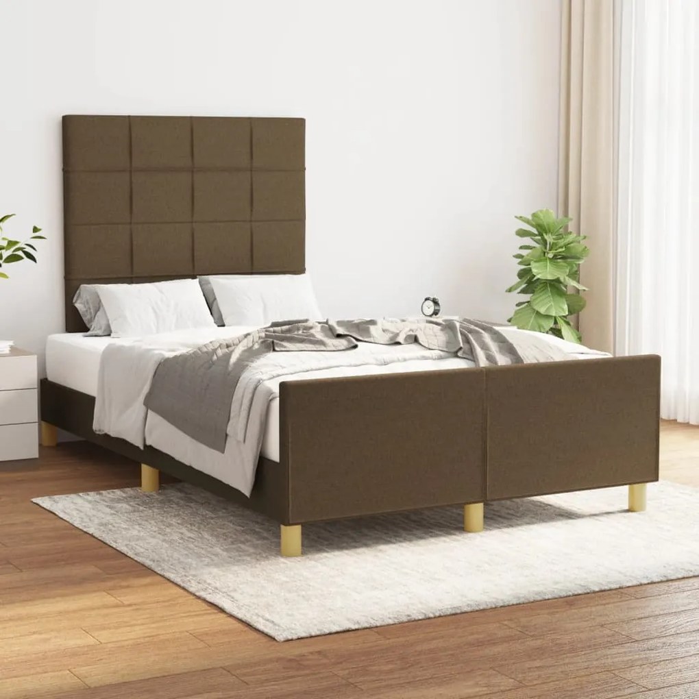 Giroletto Senza Materasso Marrone Scuro 80x200 Cm İn Tessuto /