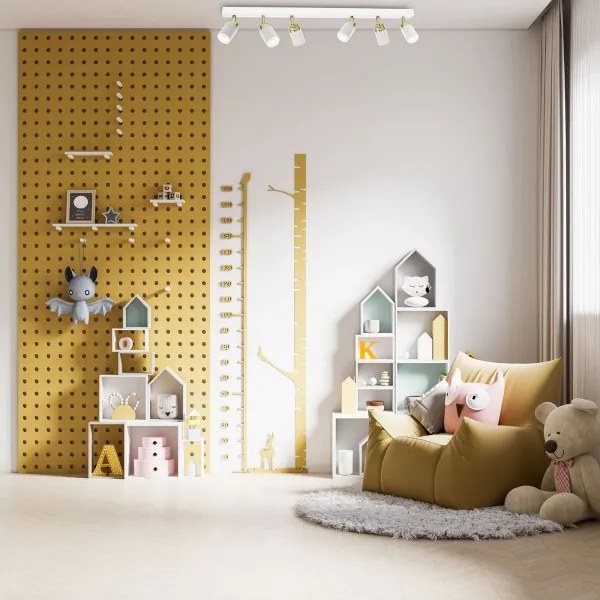 Faretto RENO 6xGU10/60W/230V bianco/dorato