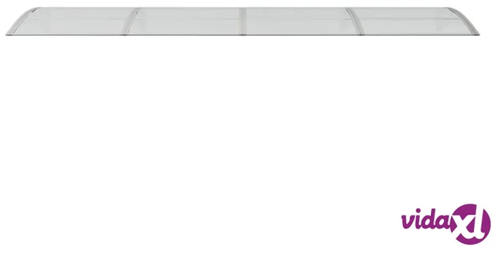vidaXL Tettoia per Porta Grigio e Trasparente 350x75 cm Policarbonato