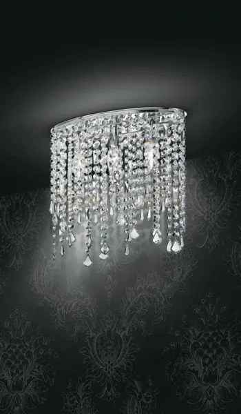 Plafoniera breeze cromo  e cristalli k9 3 luci attacco e14 40x15,5x...