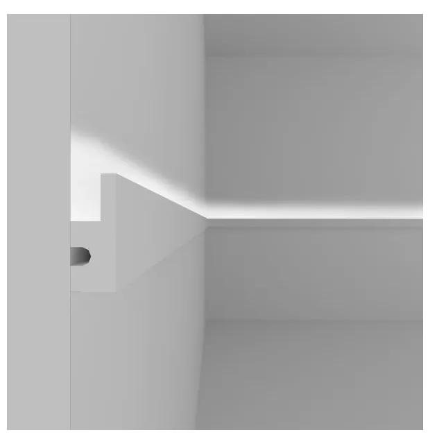 Cornice Pitturabile per Illuminazione Unidirezionale per Strisce LED - 1,15m Selezionare la lunghezza 1,15 Metri