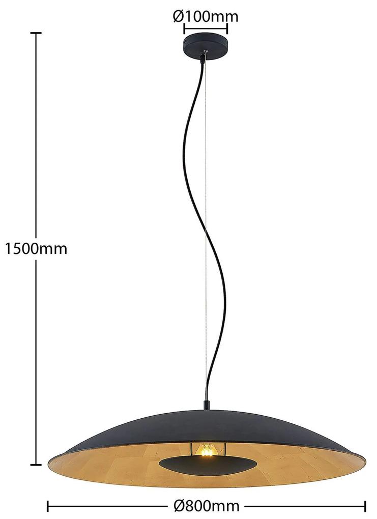 Lindby Narisara sospensione nero-oro 1 luce 80 cm