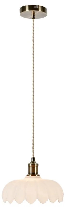 Lampadario bianco e color ottone con paralume in vetro ø 25,5 cm Kurage – Markslöjd