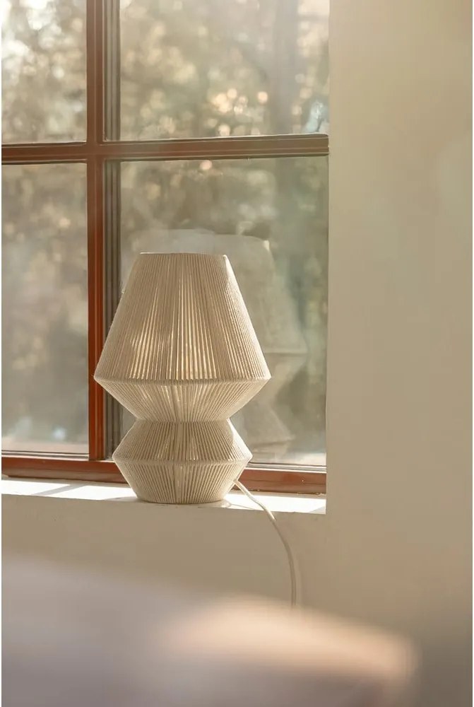 Lampada da tavolo di colore naturale con paralume in tessuto (altezza totale 34 cm) Razzo – Markslöjd