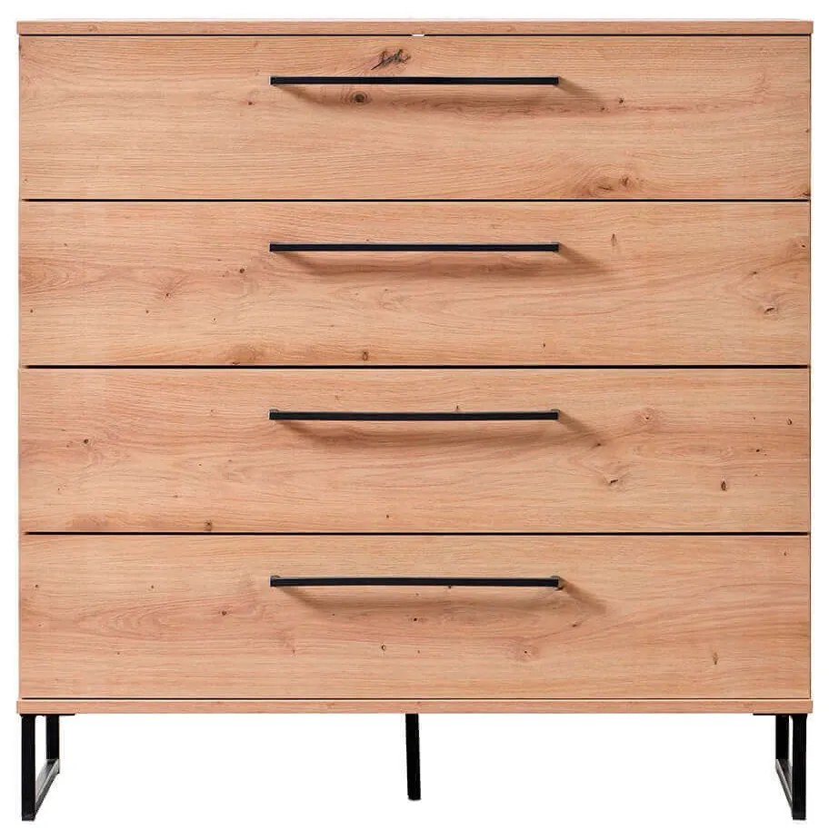 DODO - cassettiera moderna 4 cassetti colore rovere