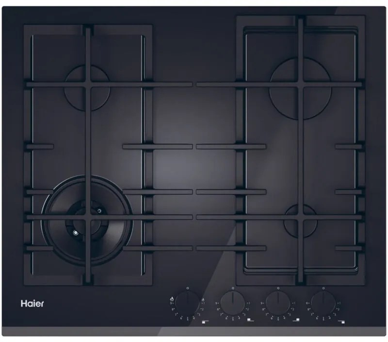 Haier Series 4 HAVG6BF4TB-PB Piano cottura Nero Da incasso 60 cm Gas 4 Fornelli