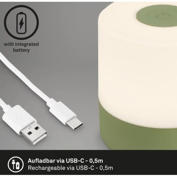 Briloner 7461019 - LED Lampada da tavolo ricaricabile dimmerabile LED/2W/5V IP44 verde