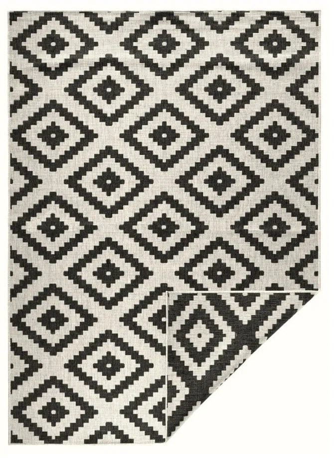 Tappeto da esterno nero e crema , 80 x 150 cm Malta - NORTHRUGS