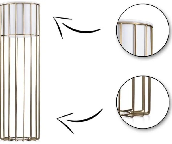 Vaso da fiori in metallo LOFT 70x20 cm oro/bianco