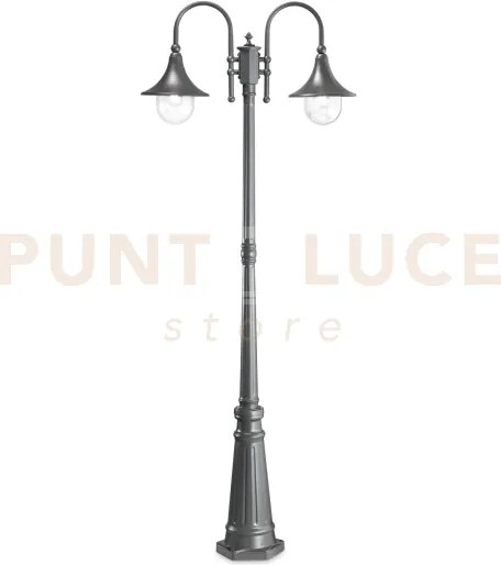 Cima palo da giardino ip43 2 luci attacco e27 alluminio antracite h...