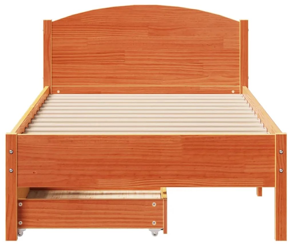 Letto senza materasso marrone cera 100x200 cm in legno di pino