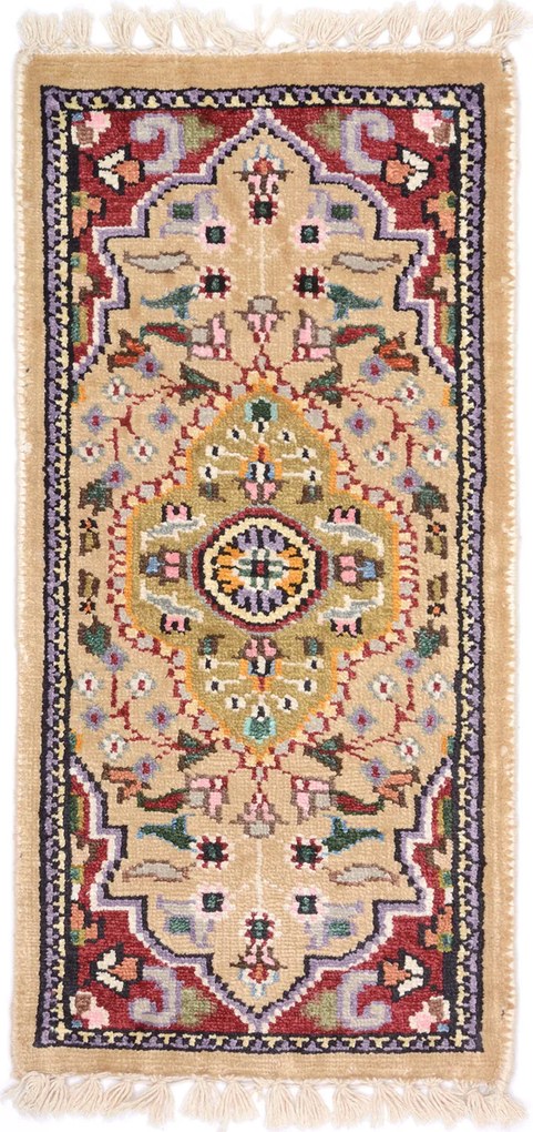 Agra Tappeto orientale 60x30 Beige (Indian) Annodato A Mano