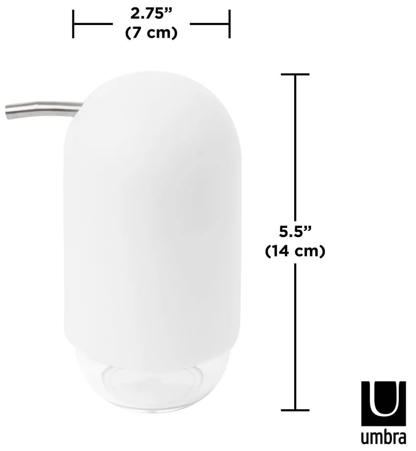 Dispenser di sapone in plastica bianca 230 ml Touch - Umbra