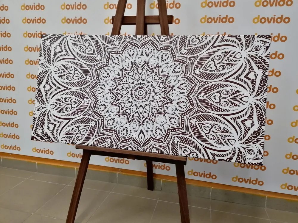 Stampa su tela – Mandala armonia su sfondo marrone