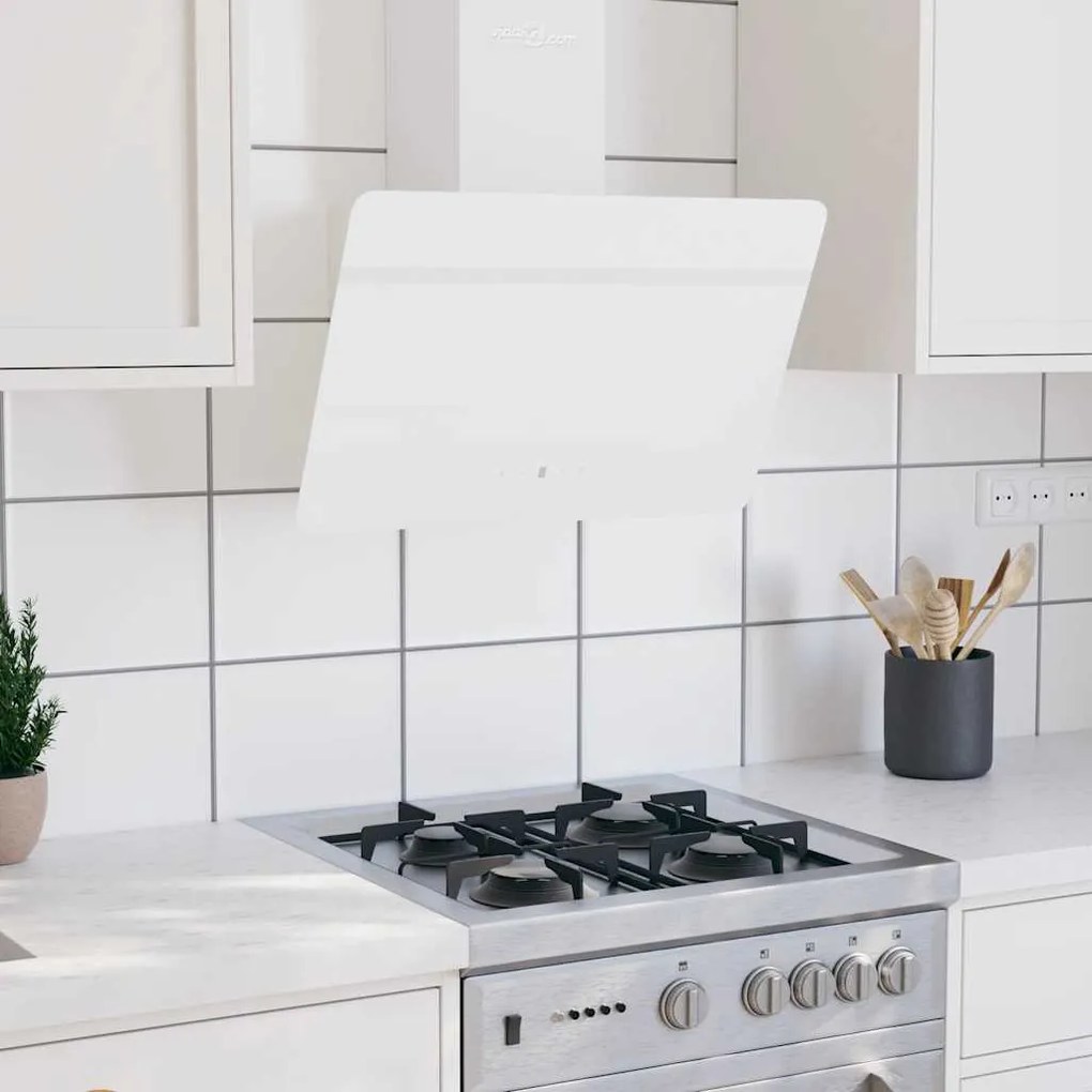 Cappa A Parete 60 Cm İn Acciaio E Vetro Temperato Bianco /
