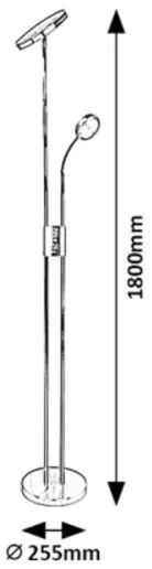 Rabalux 3240-LED Lampada da terra dimmerabile OPHUS LED/18,5W/230V + LED/4,5W nero
