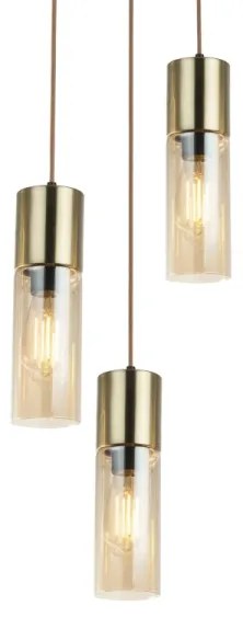 Globo 21000-3HM - Lampadario a sospensione con filo ANNIKA 3xE27/25W/230V diametro 30 cm ottone