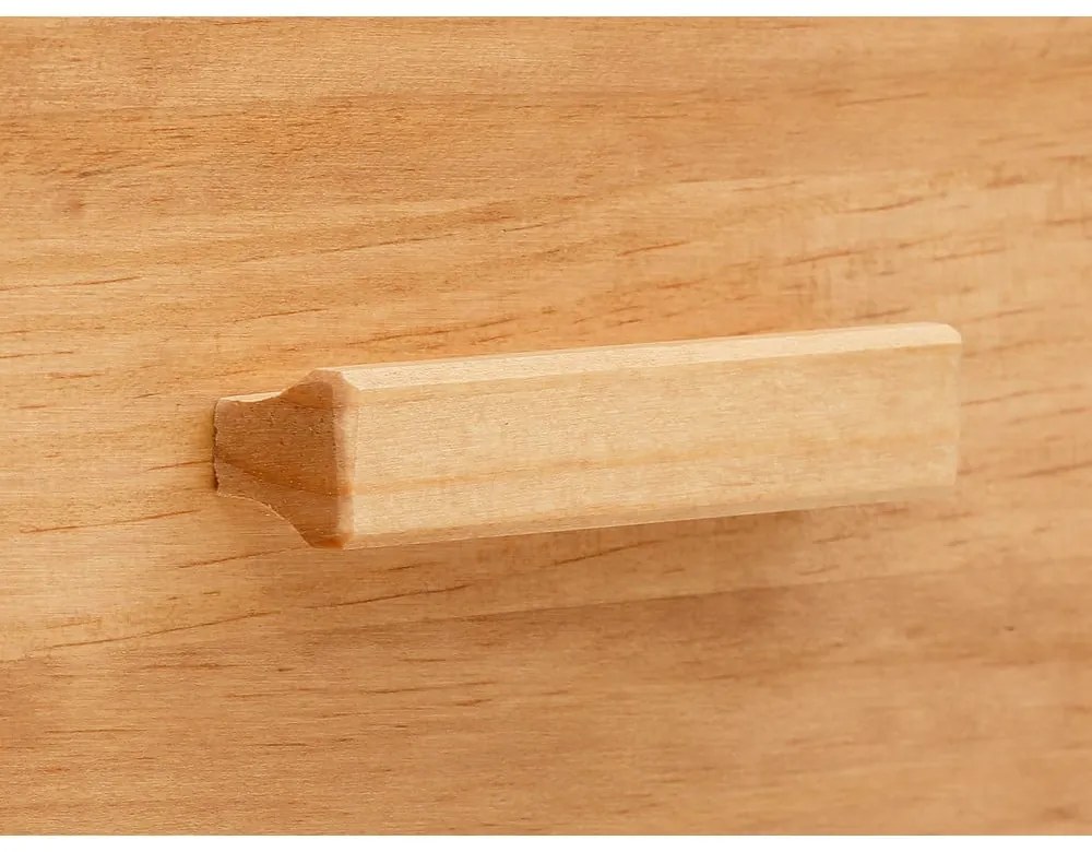 Cassettiera in legno di pino con ante in rattan , larghezza 90 cm Jolene - Støraa