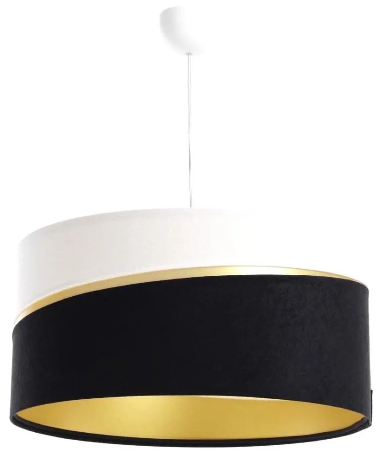 Lampadario a sospensione con filo SWING 1xE27/60W/230V nero/bianco/oro