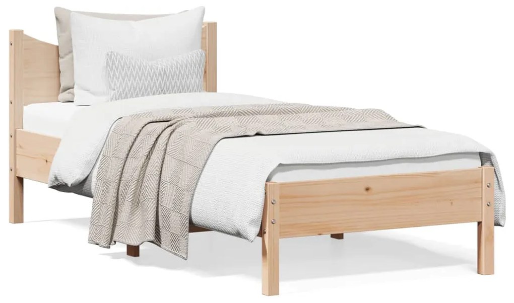 Letto Senza Materasso 90x200 Cm İn Legno Massello Di Pino /