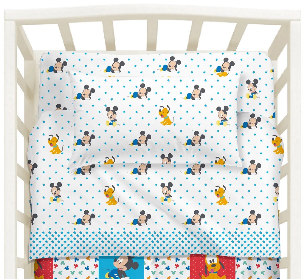 Completo Lenzuola Mickey patch Disney baby, in cotone