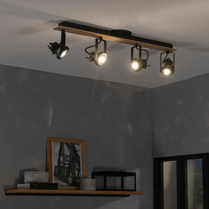 Faretto decorativo senza fonte luminosa TECHNIC in ferro nero GU10 INSPIRE 4 luci