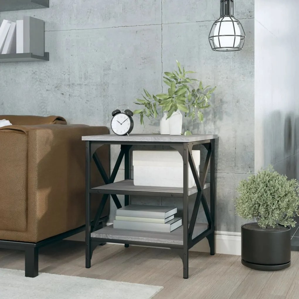 Tavolino Grigio Sonoma 40x42x50 Cm İn Legno Multistrato /
