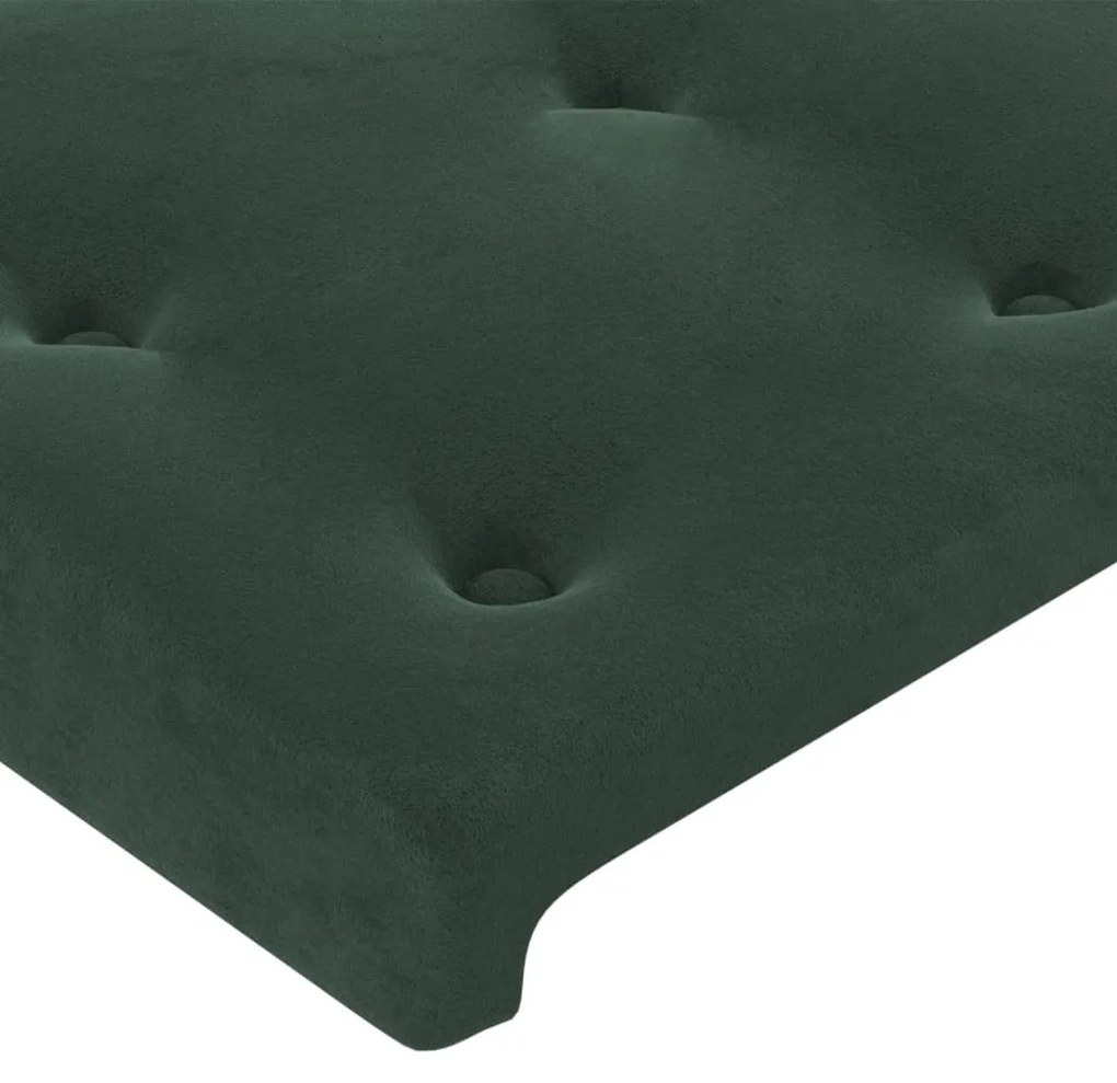 Testiera ad orecchio verde scuro 163x23x118/128cm in velluto