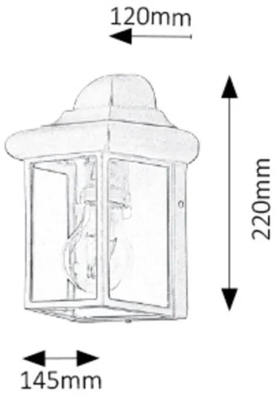 Rabalux 8754 - Applique da esterno NORVICH 1xE27/60W/230V IP43