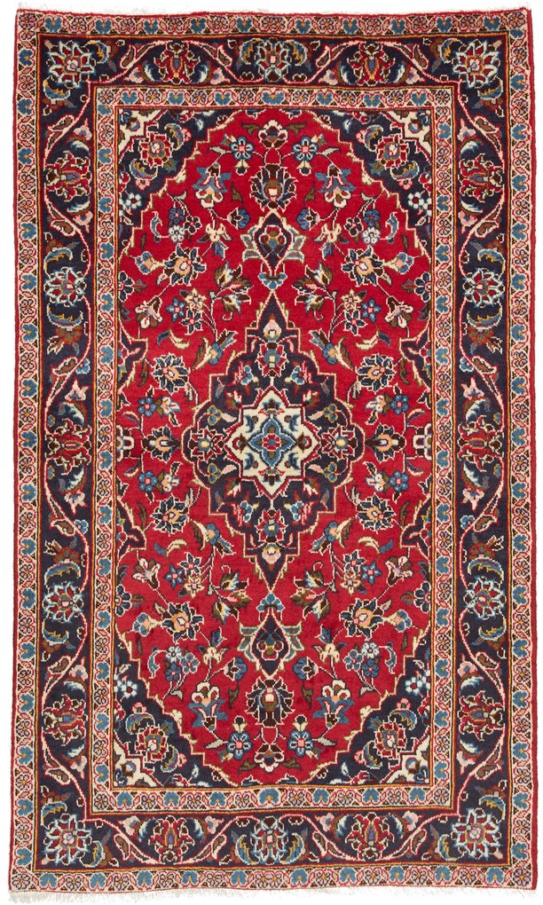 Kashan Tappeto persiano 90x160 Rosso (Iran) Annodato A Mano