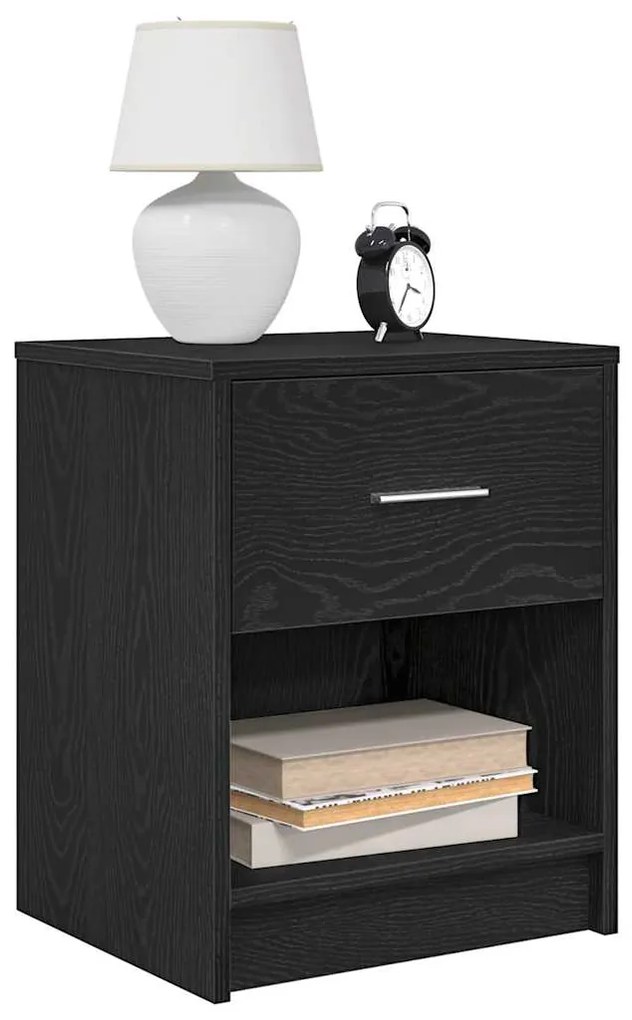 Comodino Con Cassetto Nero 40x34x50 Cm /