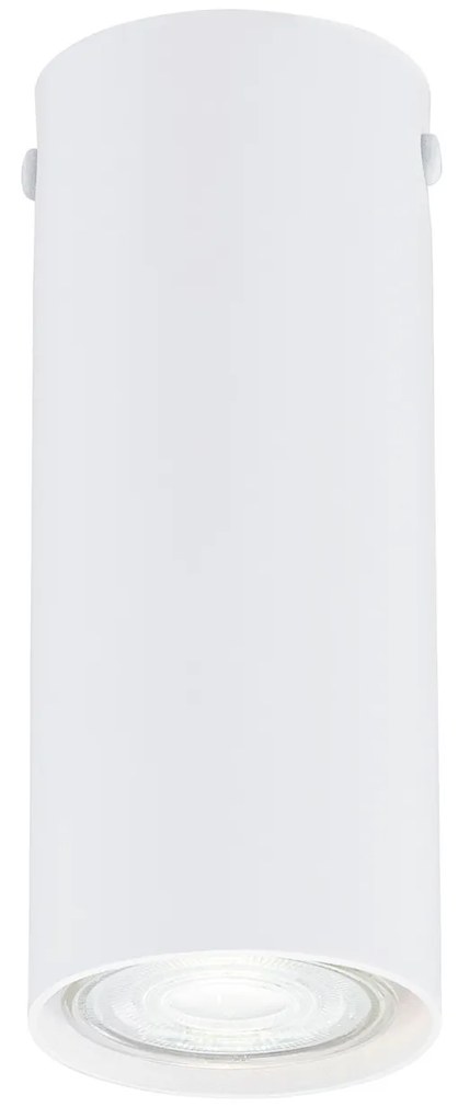 Plafoniera Moderna Faretto Marduk 1 Luce Acciaio Bianco 15 Cm