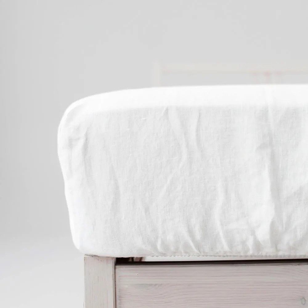 Lenzuolo bianco in lino con angoli 200x200 cm - Linen Tales