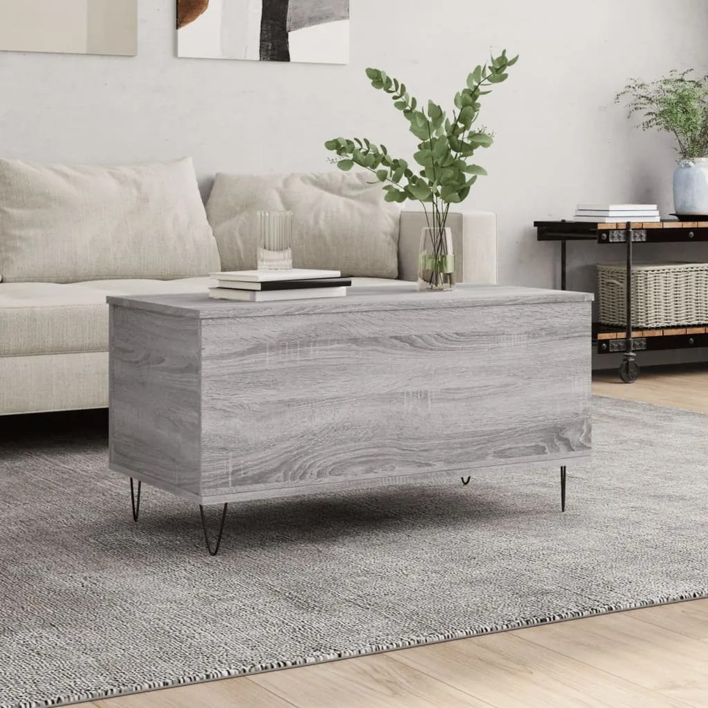 Tavolino Salotto Grigio Sonoma 90x44,5x45 Cm Legno Multistrato /