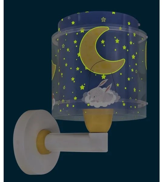 Dalber 76639 - Lampada da parete per bambini MOON DREAMS 1xE27/15W/230V blu