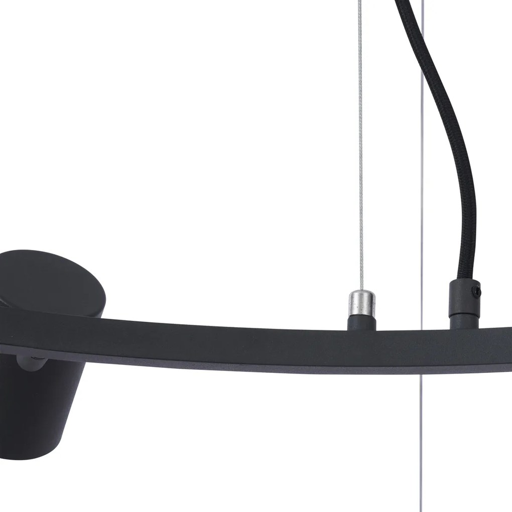 Lampada a sospensione moderna nera a 6 luci - Jeana Circle