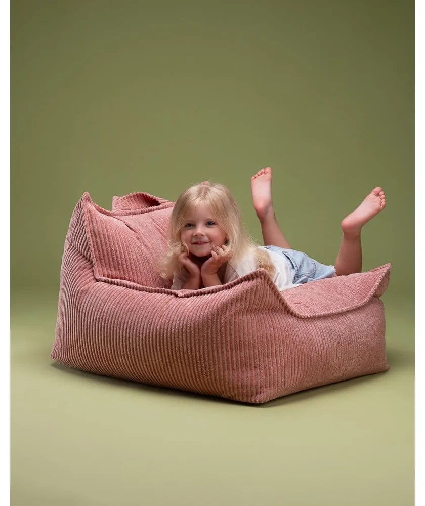 Pouf a sacco per bambini rosa con rivestimento in velluto a coste Chair – Wigiwama